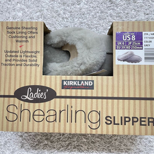 커클랜드 시그니처 여성 쉐어링 슬리퍼 그레이 색상 이미지