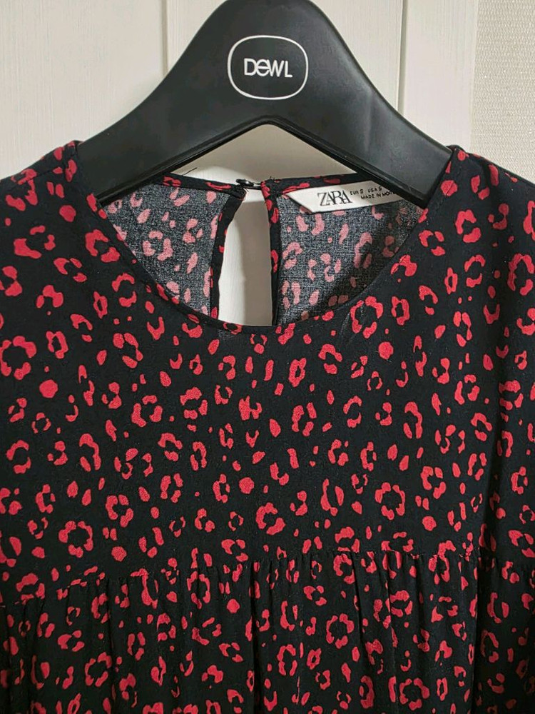 ZARA 자라 레오파드 플레어 원피스--0