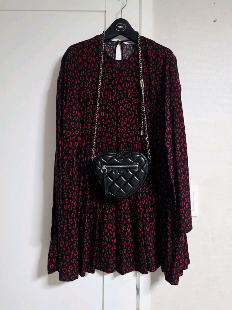 ZARA 자라 레오파드 플레어 원피스--1