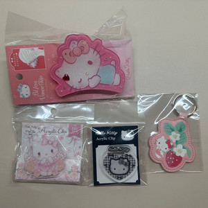 산리오 헬로키티 헤어 집게 사무용 클립 키링 문구