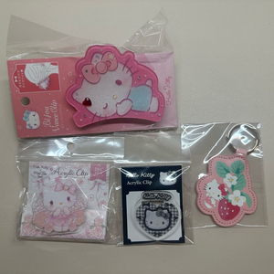 산리오 헬로키티 헤어 집게 사무용 클립 키링 문구