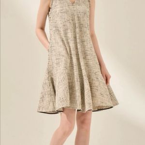 한섬 마인 백리본 크림 트위드 디테처블 원피스 새상품