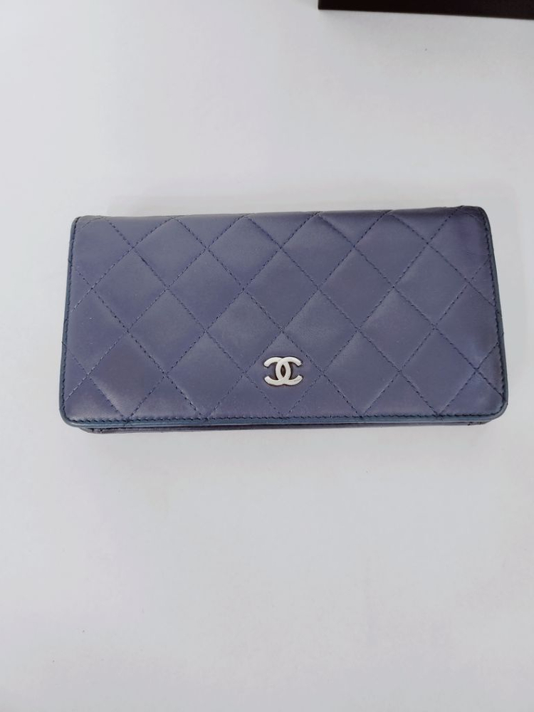 샤넬 캐비어 은장 CC로고 클래식 플랩 여성 장지갑--3