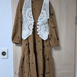 플라워 롱 원피스 니트 조끼 세트 무료배송