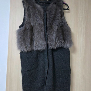 크로커다일 레이디 여우털 베스트 조끼 90