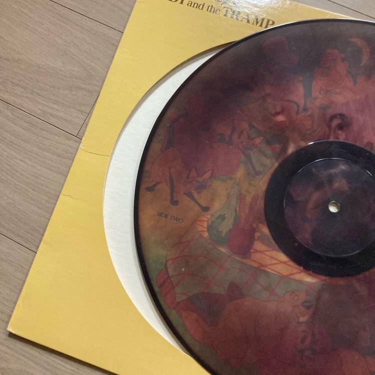 재생불가) 빈티지 디즈니 레이디앤트럼프 픽쳐디스크 바이닐 lp--1