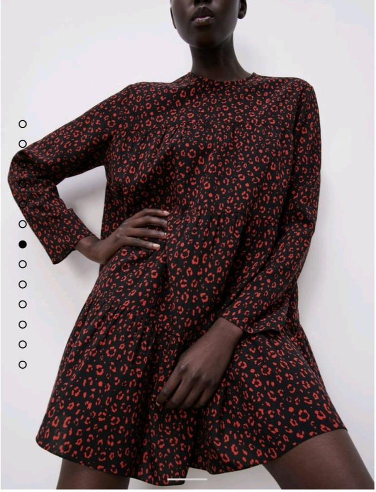 ZARA 자라 레오파드 플레어 원피스--5