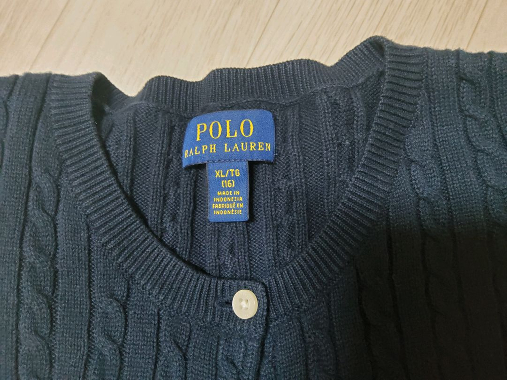 폴로 랄프로렌 걸즈 케이블 가디건 XL 헌터네이비--1
