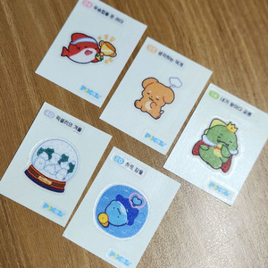 픽셀리 띠부씰 5개 일괄 잠뜰 라더 덕개 공룡 이미지