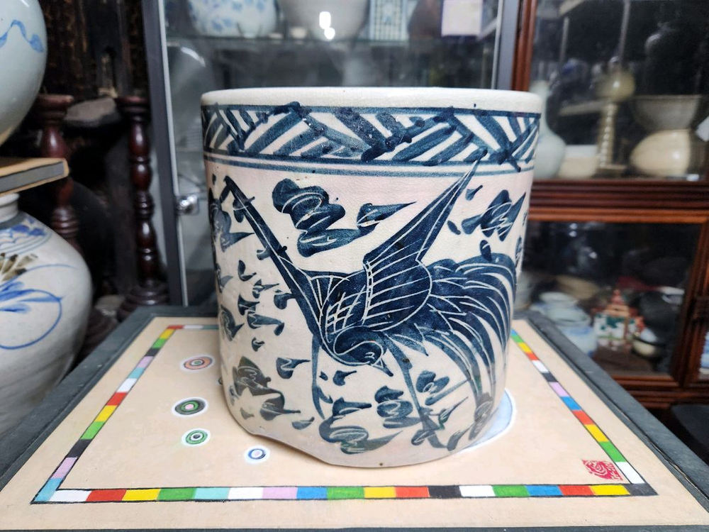 일본 도자기 지통--0