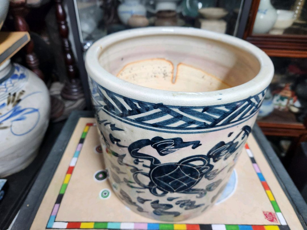 일본 도자기 지통--4