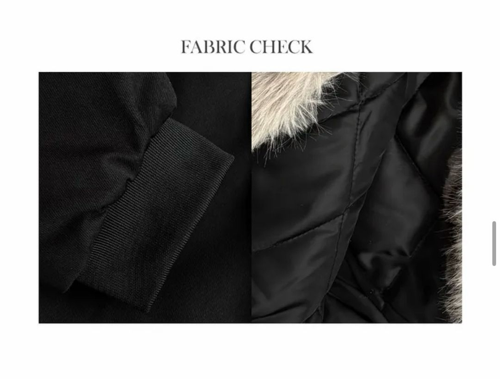 홀릭슈 십자가투버클 하이넥 누빔 패딩무스탕 페이크 퍼기모 점퍼자켓--3