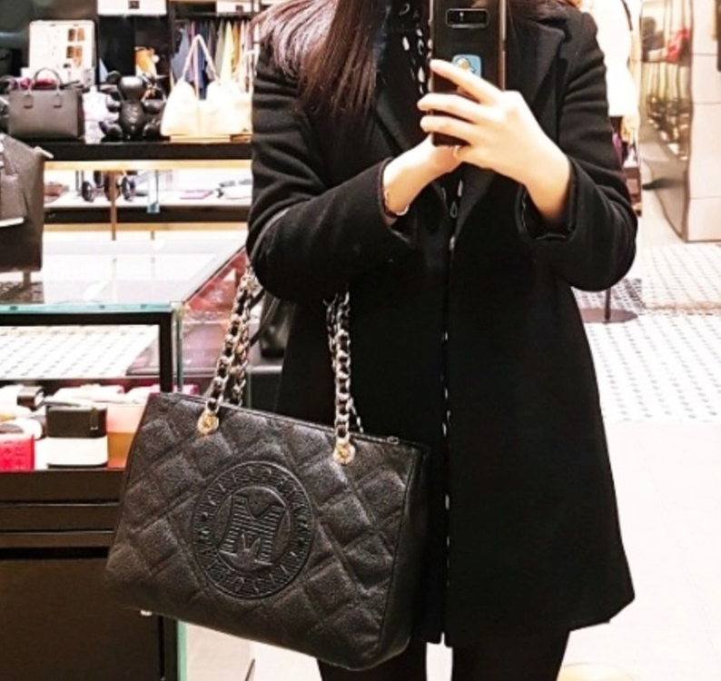 메트로시티 캐비어 퀼팅 빅로고체인가방 숄더백--9