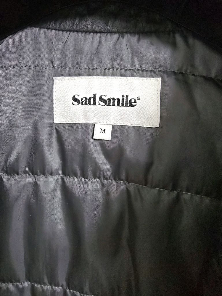 커스텀멜로우 Sad Smile 남성 경량패딩 자켓 M 블랙--2