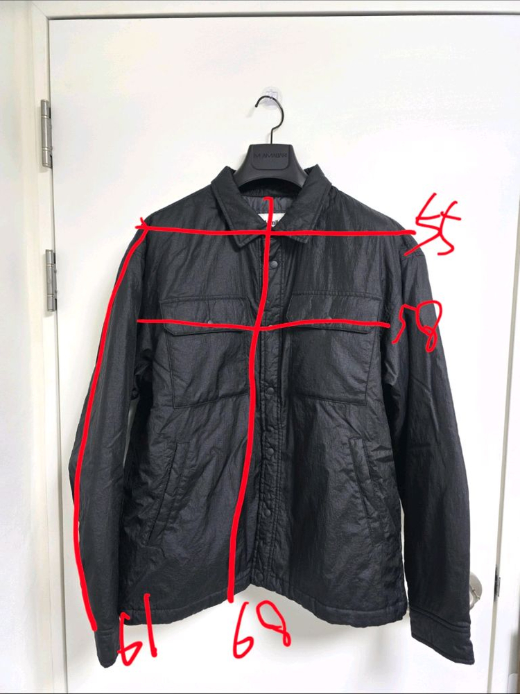 커스텀멜로우 Sad Smile 남성 경량패딩 자켓 M 블랙--8