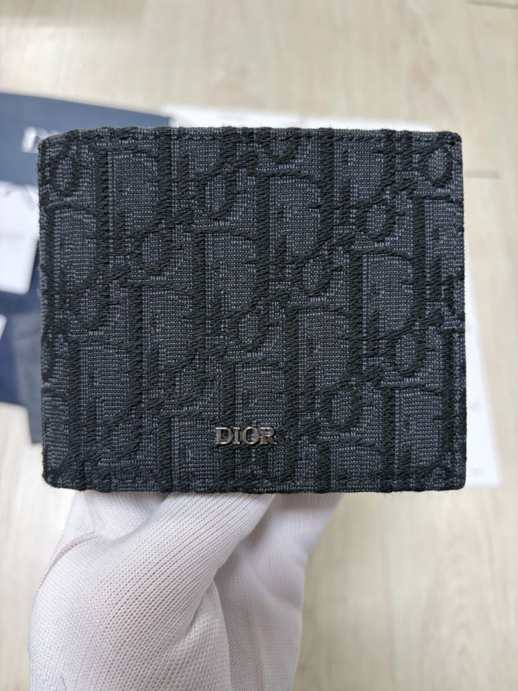 25.09구매 새상품급 완풀박스 디올 오블리크 반지갑 블랙--1