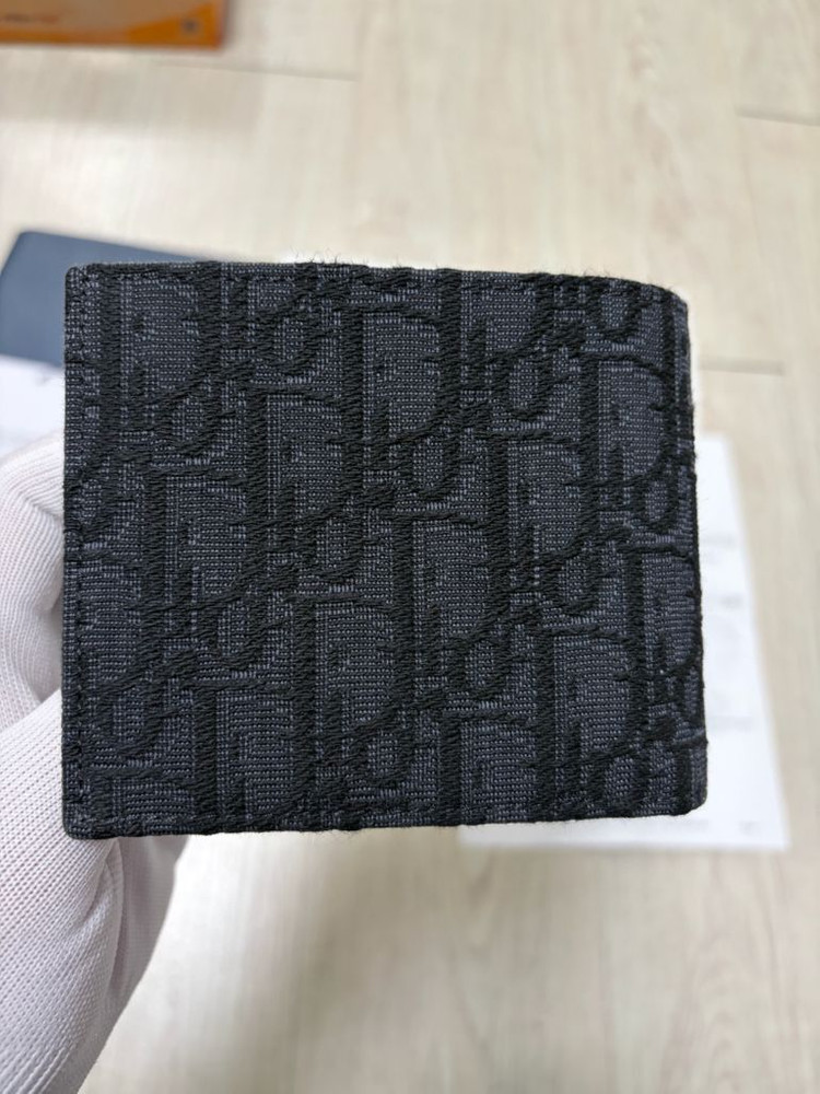 25.09구매 새상품급 완풀박스 디올 오블리크 반지갑 블랙--2