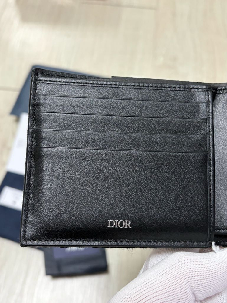 25.09구매 새상품급 완풀박스 디올 오블리크 반지갑 블랙--4