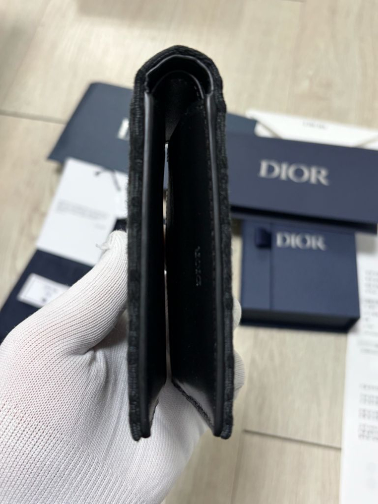 25.09구매 새상품급 완풀박스 디올 오블리크 반지갑 블랙--7