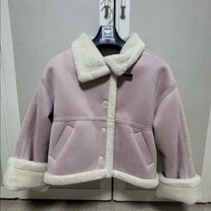 핑크 무스탕 자켓 & 가방 세트 이미지