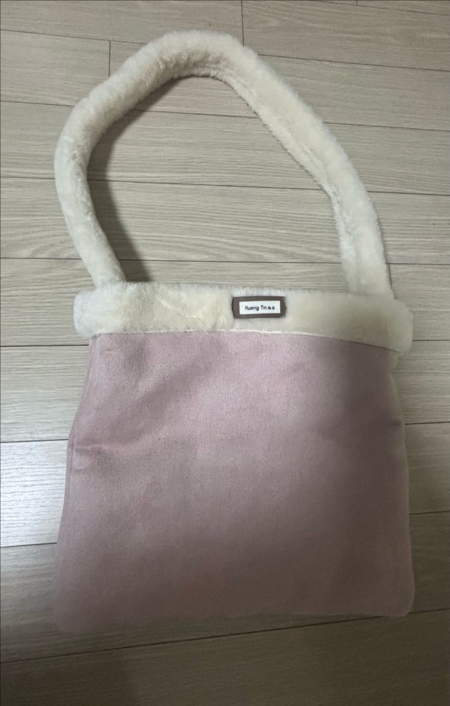 핑크 무스탕 자켓 & 가방 세트 이미지