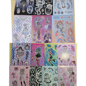 도미월드 연도문구 비비드패션연구실 스티커북 스티커 일괄 처분