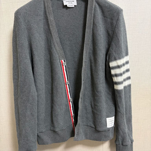 새상품급,오케이몰정품(3)톰브라운 라셀 스티치 사선완장 가디건 그레이
