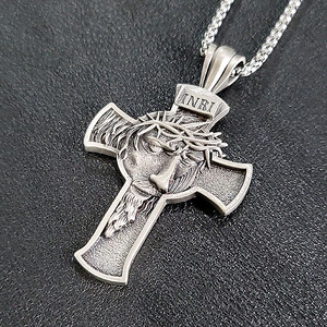 메시아 주석 천주교 기독교 펜던트 클래식 예수 남자 목걸이 이미지