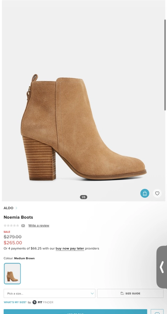 ALDO 블랙 소가죽 앵클부츠 이미지