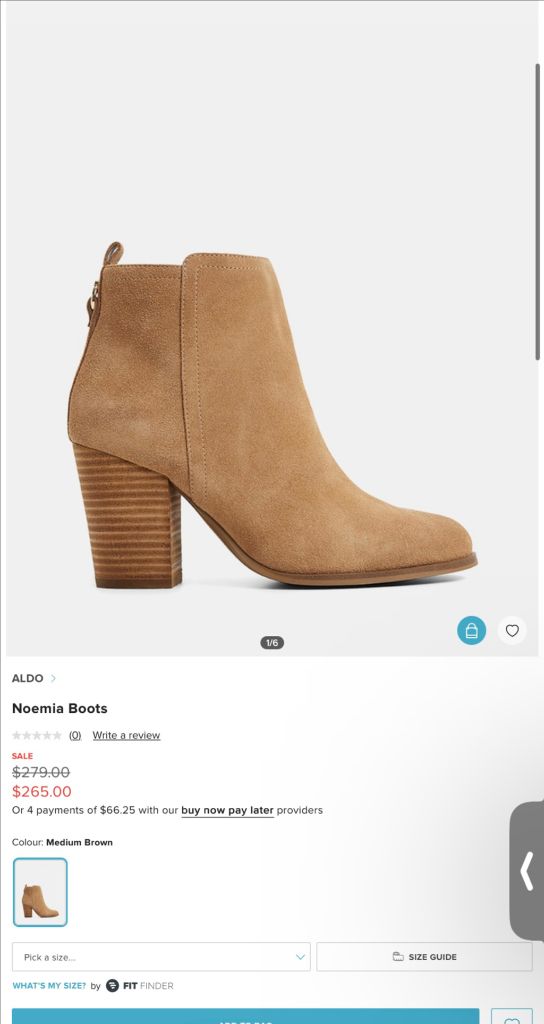 ALDO 블랙 소가죽 앵클부츠 이미지