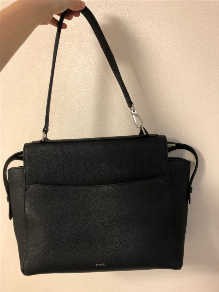 드메리엘 루나 사첼백 리얼 토고 소가죽 미디움 블랙 가방 토트 숄더 보부상 이미지