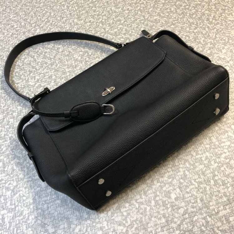 드메리엘 루나 사첼백 리얼 토고 소가죽 미디움 블랙 가방 토트 숄더 보부상 이미지