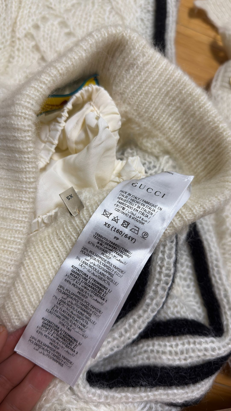 구찌×아디다스 콜라보 니트 크롭탑, 조거바지 세트 모헤어셋업--1