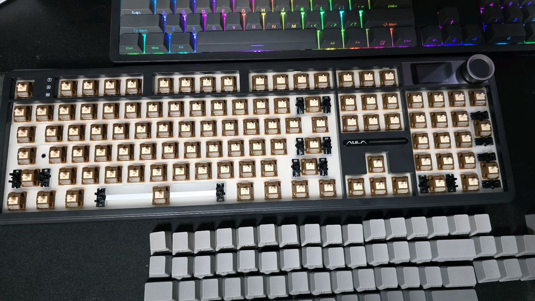 AULA 측각 그레이 키캡 풀배열 이미지