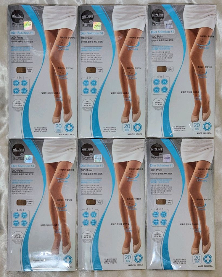 미즈라인 다이어트 슬루션 커피색 20D 압박스타킹 6족 이미지