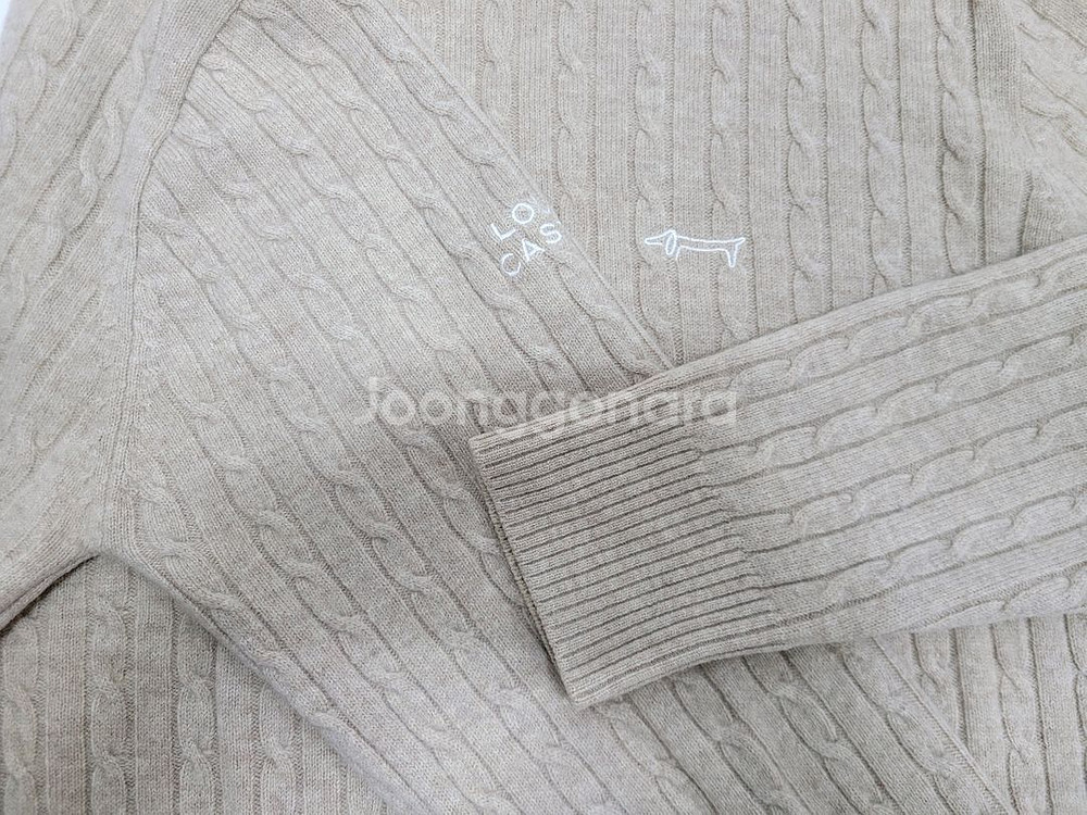 루이까스텔 울 캐시미어 터틀넥 케이블 니트 스웨트 / 남 100 베이지--4