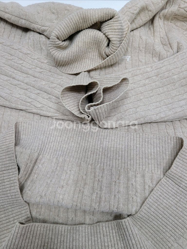 루이까스텔 울 캐시미어 터틀넥 케이블 니트 스웨트 / 남 100 베이지--5