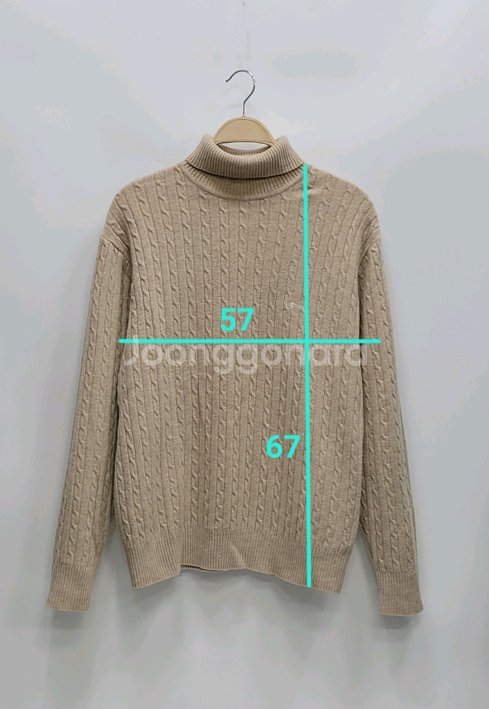 루이까스텔 울 캐시미어 터틀넥 케이블 니트 스웨트 / 남 100 베이지--7