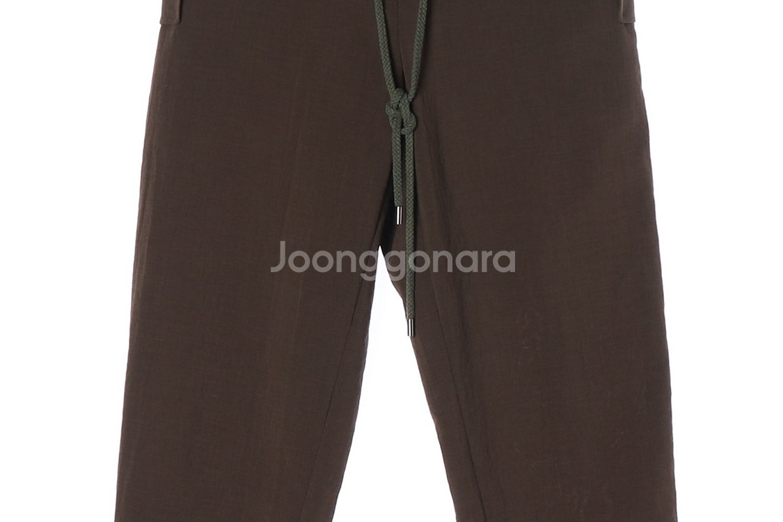 TIME 타임 브라운 와이드 밴딩 이지 팬츠 바지--3