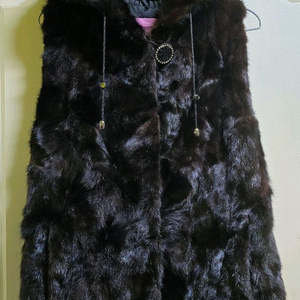 밍크 후드 베스트 이미지