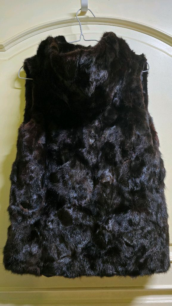 밍크 후드 베스트 이미지