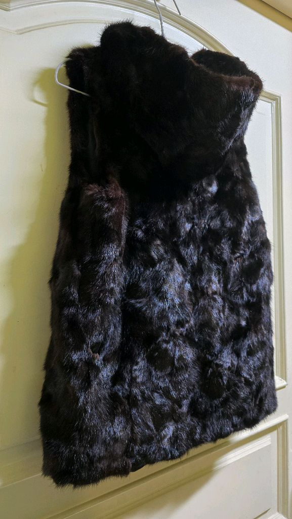 밍크 후드 베스트 이미지