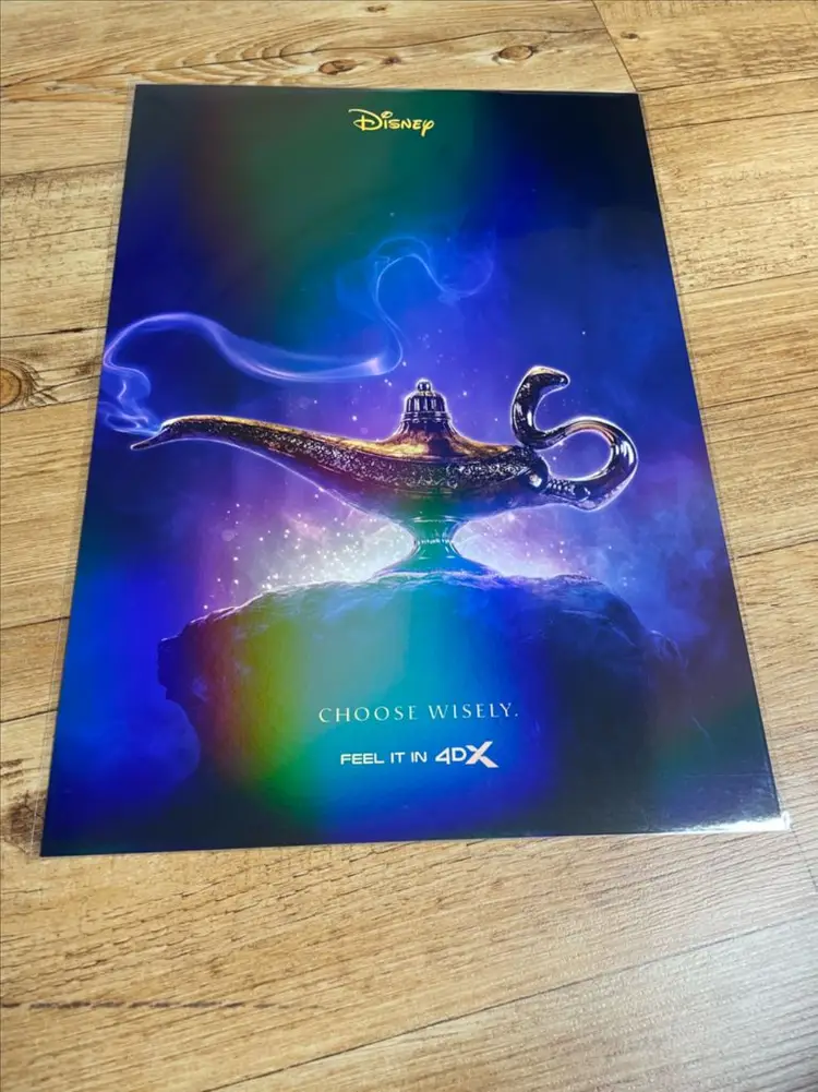 알라딘 4dx a3 오리지널 홀로그램 포스터 디즈니 굿즈 이미지
