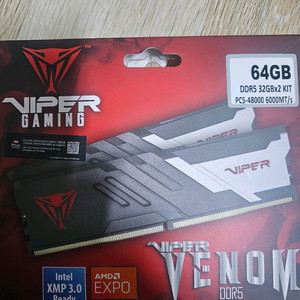 PATRIOT DDR5-6000 CL30 VIPER VENOM 패키지 64GB(32Gx2)국내정품