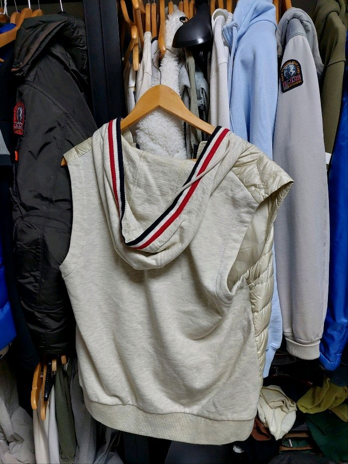 몽클레어 후드 패딩 조끼 아이보리 xl 백화점판--8