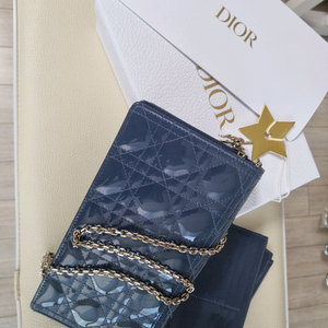 디올 레이디파우치 네이비