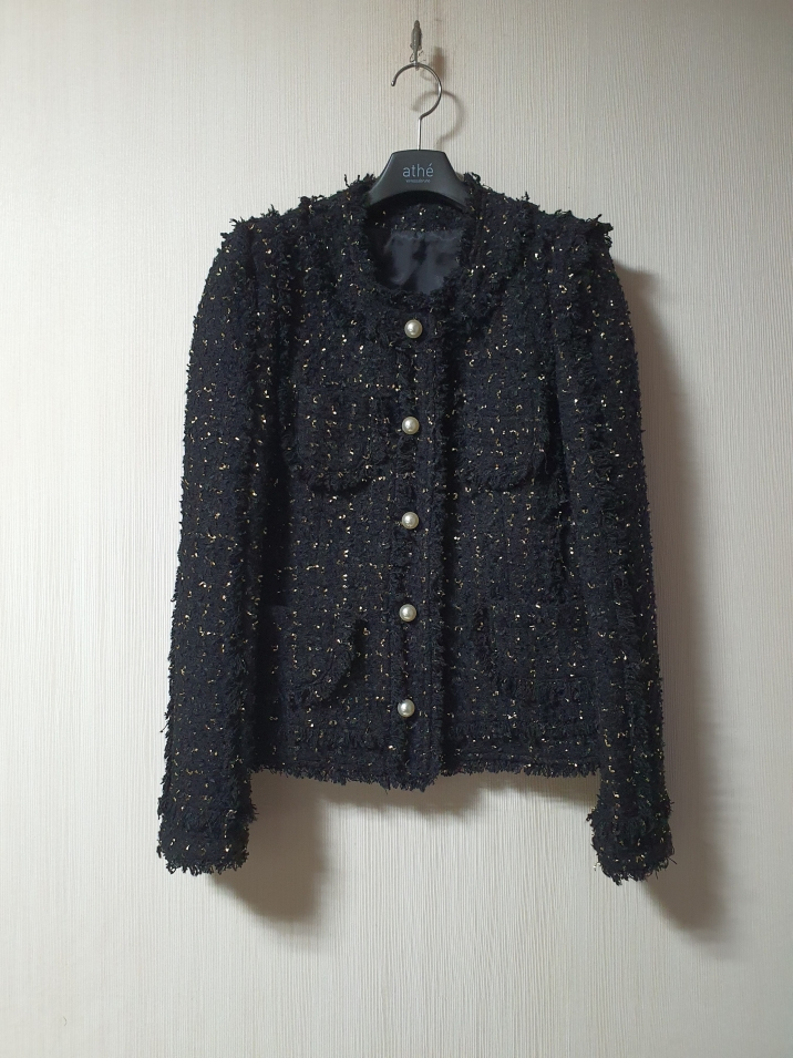 JS 뉴욕 펄버튼 트위드 자켓 프리사이즈 정품--1