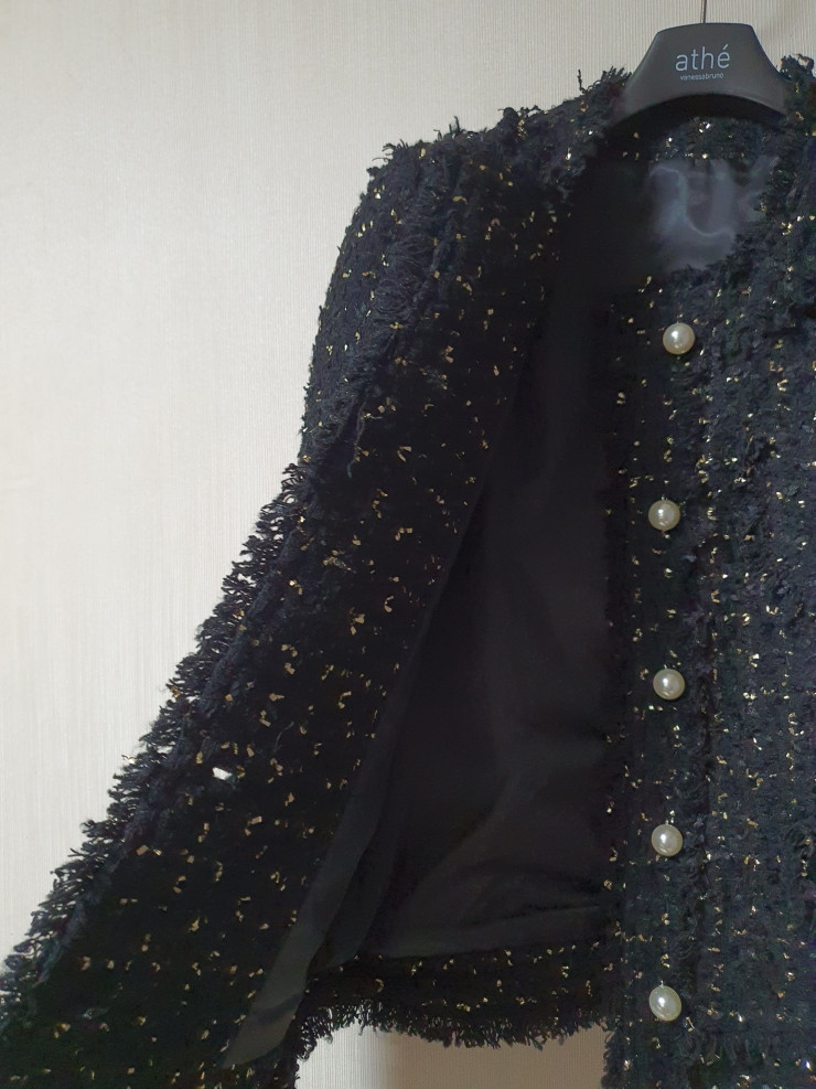 JS 뉴욕 펄버튼 트위드 자켓 프리사이즈 정품--2