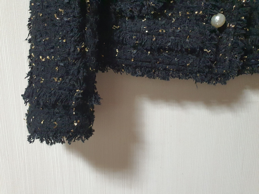 JS 뉴욕 펄버튼 트위드 자켓 프리사이즈 정품--5