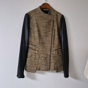 모조에스핀 트위드 가죽배색쟈켓(55사이즈)